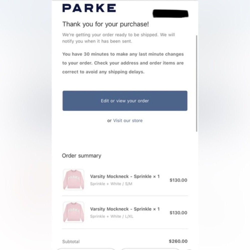 Parke Pink PARKE Logo Sweatshirt Mock Neck Preppy Oversized Cozy Pullover - Picture 2 of 7